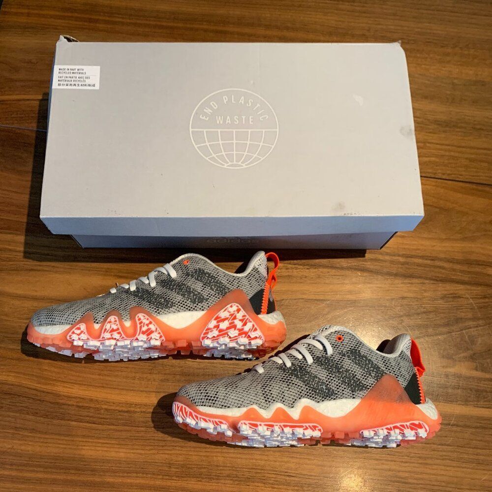 Adidas Codechaos golf shoe, NWT, mens' sz 7, women's 9, never worn, orange grey,
